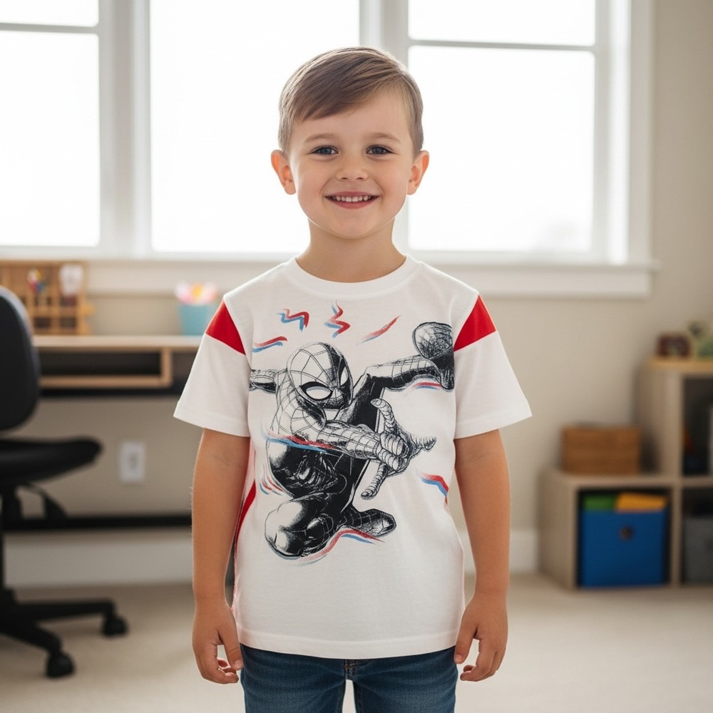 Marvel Spider-Man Kids Tee - White and Red